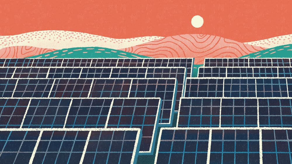 Illustration of solar farm