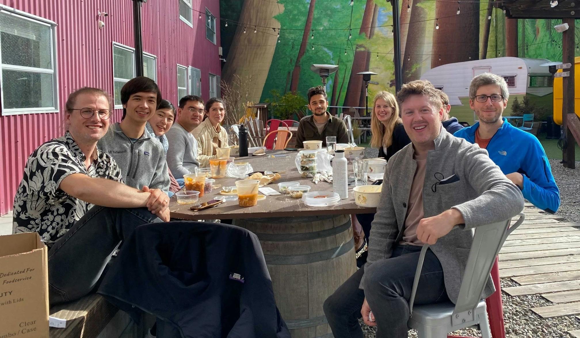 Recent team lunch outside our SF office